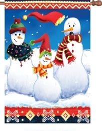Bavarian Snowmen House Flag