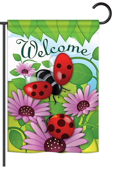 Welcome Ladybug Garden Flag