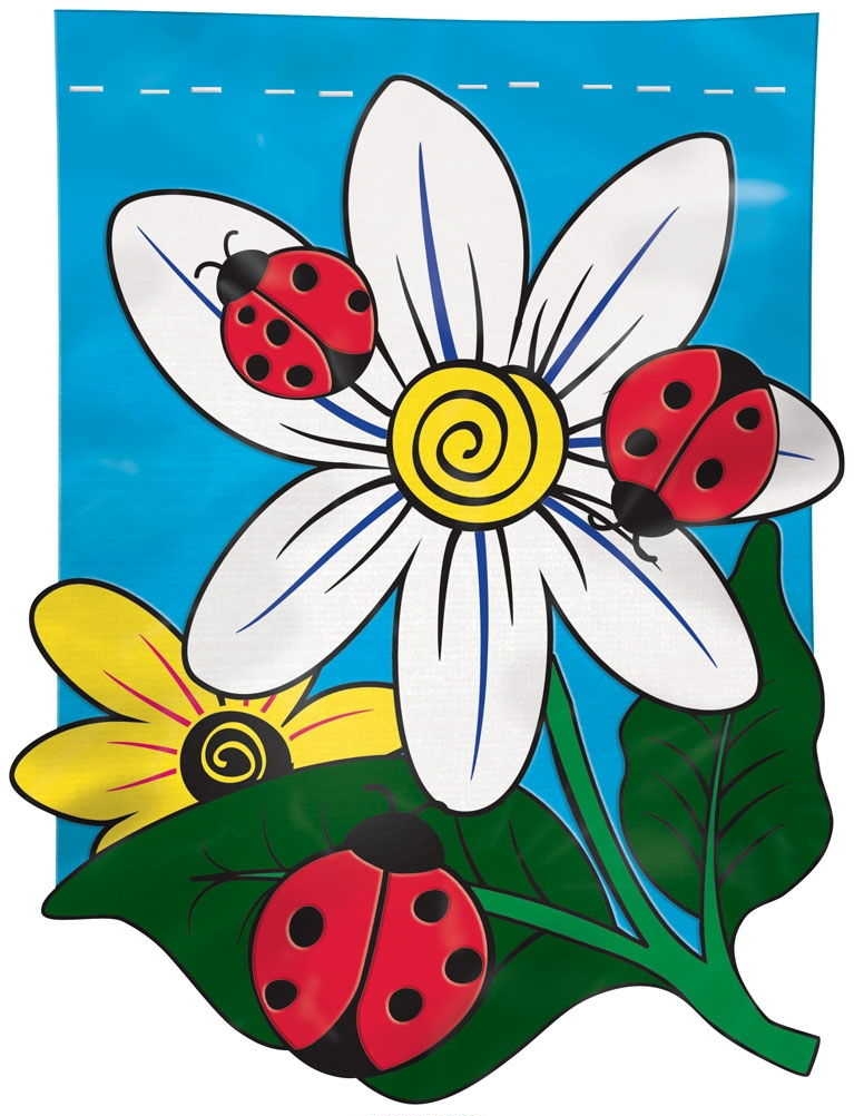 Lady Bug Flower Garden Flag