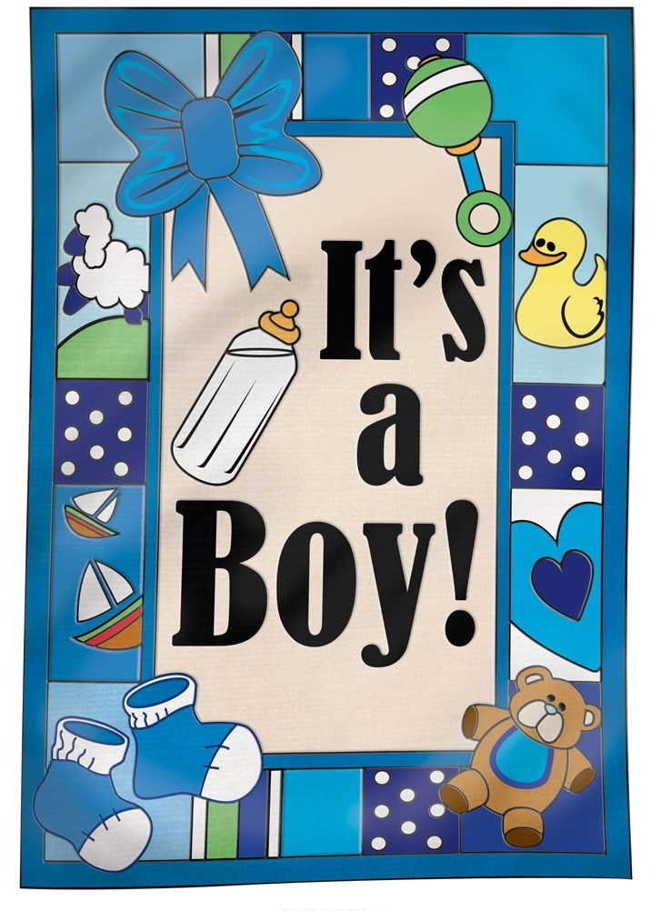 It's A Boy Appliqu� House Flag