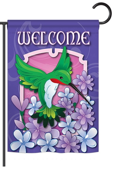 Welcome Hummingbird Garden Flag