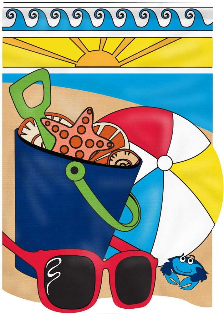 Beach Fun Appliqu� House Flag