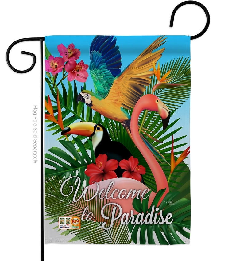 Tropical Bird Paradise Garden Flag