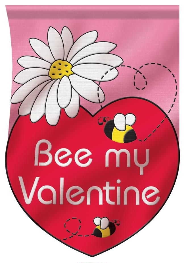 Bee Valentine Appliqu� Garden Flag
