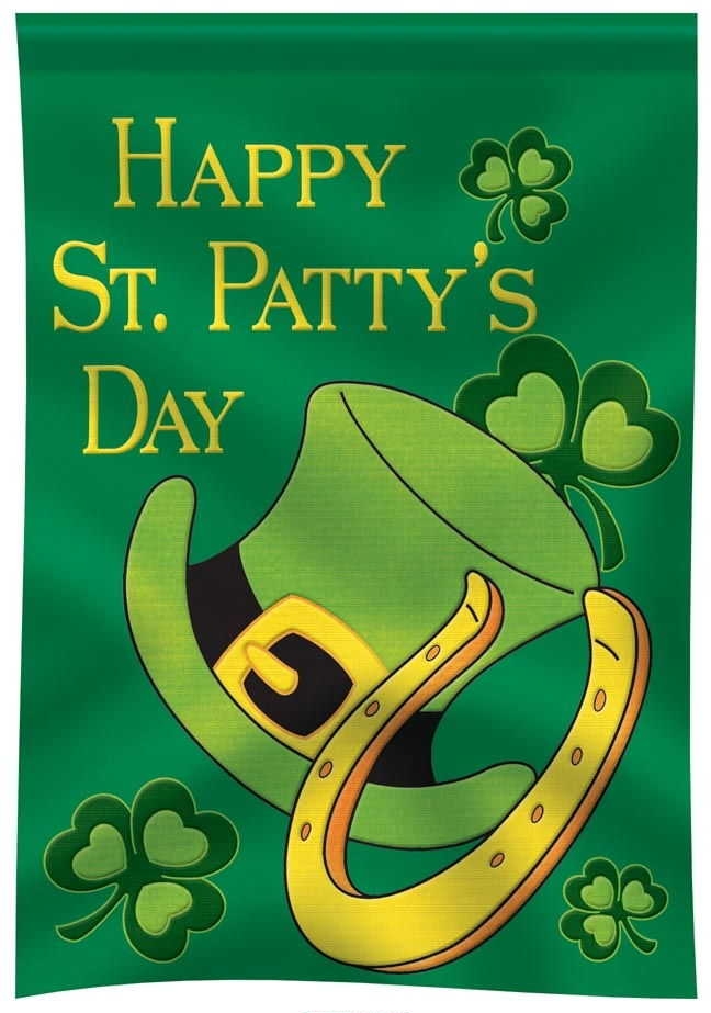 St. Patty Day Appliqu� House Flag