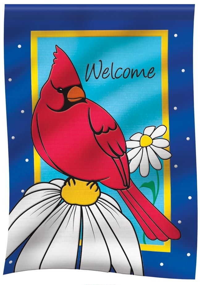 Daisy Cardinal Appliqu� Garden Flag