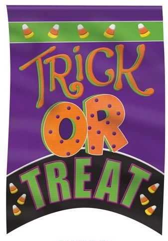 Trick Or Treat Appliqu� House Flag