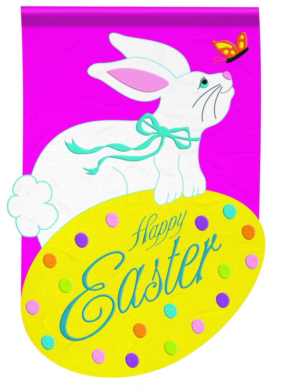 Cotton Tail Applique Garden Flag