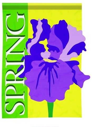 Spring Iris Applique House Flag