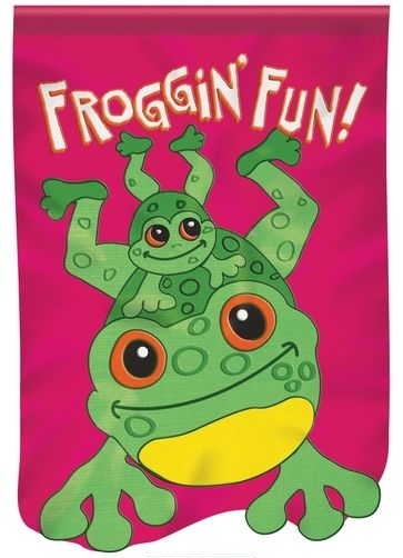 Froggin' Fun Applique Garden Flag