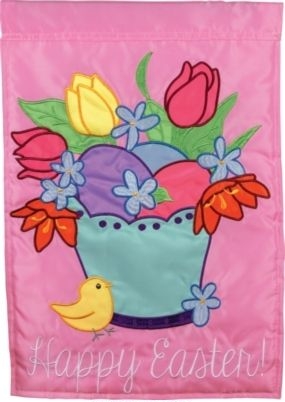 Happy Easter Applique House Flag