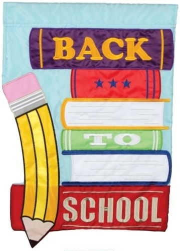 School Books Applique House Flag
