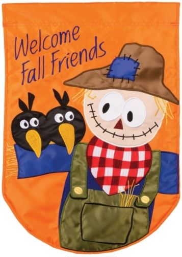 Scarecrow & Friends Applique Garden Flag