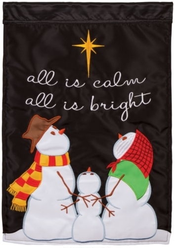 All Is Bright Applique House Flag