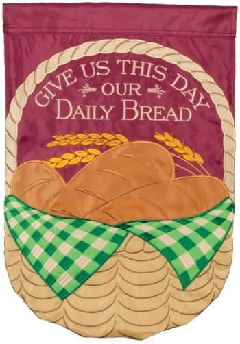 Our Daily Bread Applique Garden Flag