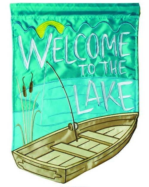 Welcome To Lake Applique House Flag