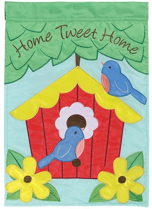 Home Tweet Home Double Applique Garden Flag