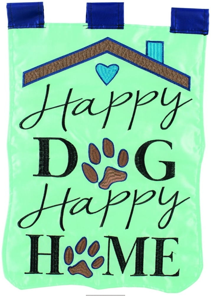 Happy Dog/Happy Home Double Applique Garden Flag