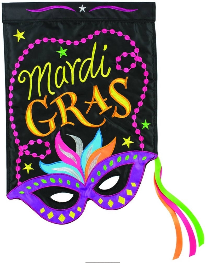 Mardi Gras Mask Double Applique Garden Flag