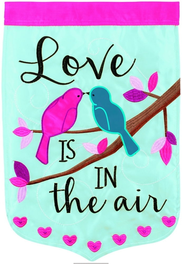 Love Is In The Air Double Applique Garden Flag