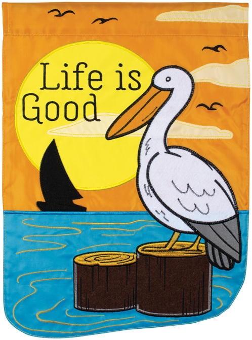 Life Is Good Pelican Double Applique Garden Flag