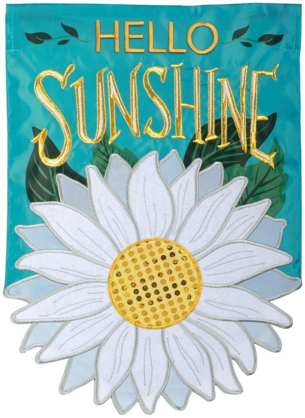 Sunshine Daisy Double Applique Garden Flag