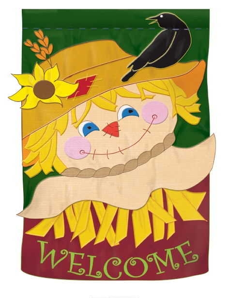 Scarecrow Appliqu� Garden Flag
