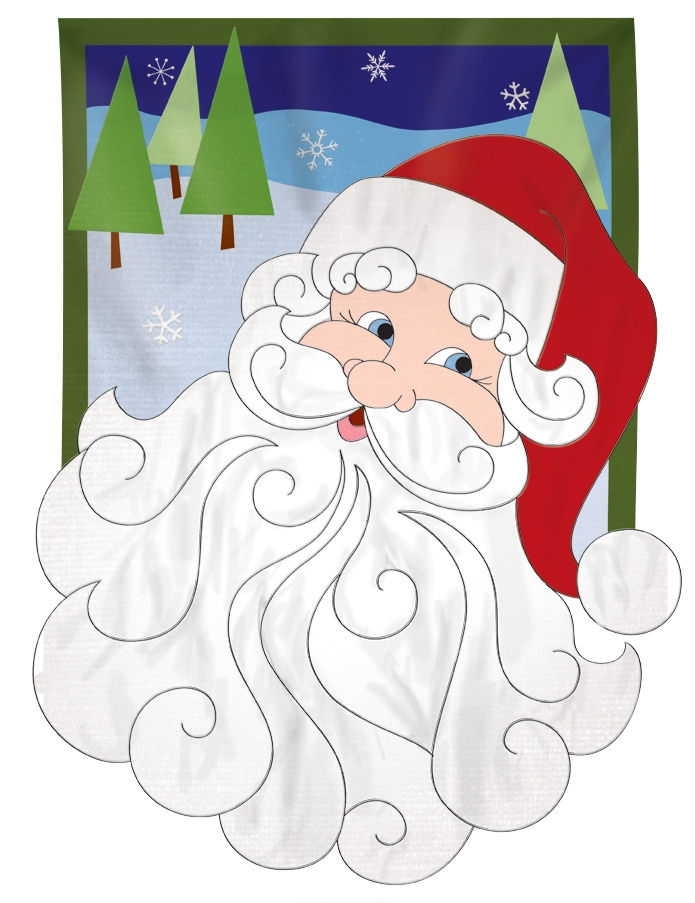 Santa Appliqu� House Flag