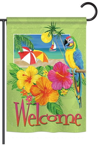 Tropical Welcome Garden Flag