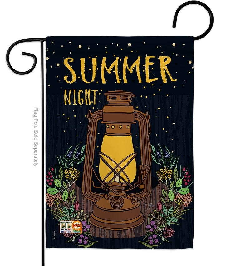 Summer Night Lantern Garden Flag