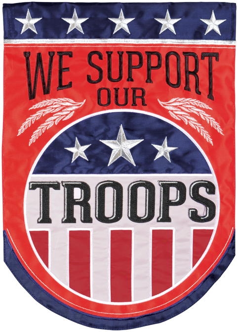 Troop Support Double Applique House Flag