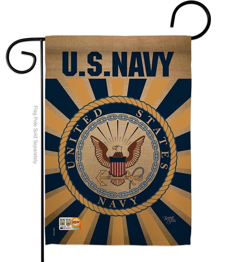 Navy Decorative Garden Flag