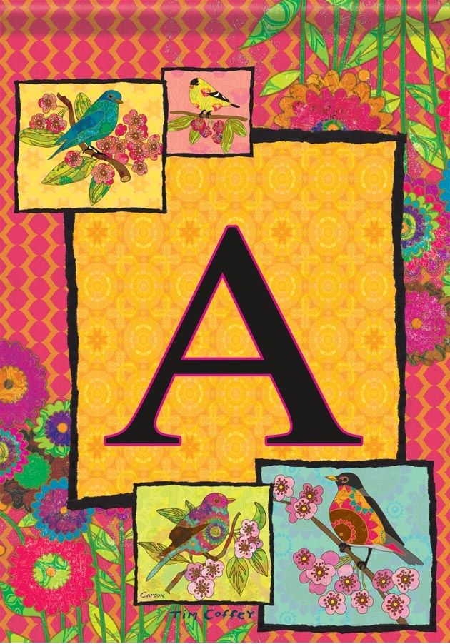 Ladybird Flag A - Monogram Garden Flag