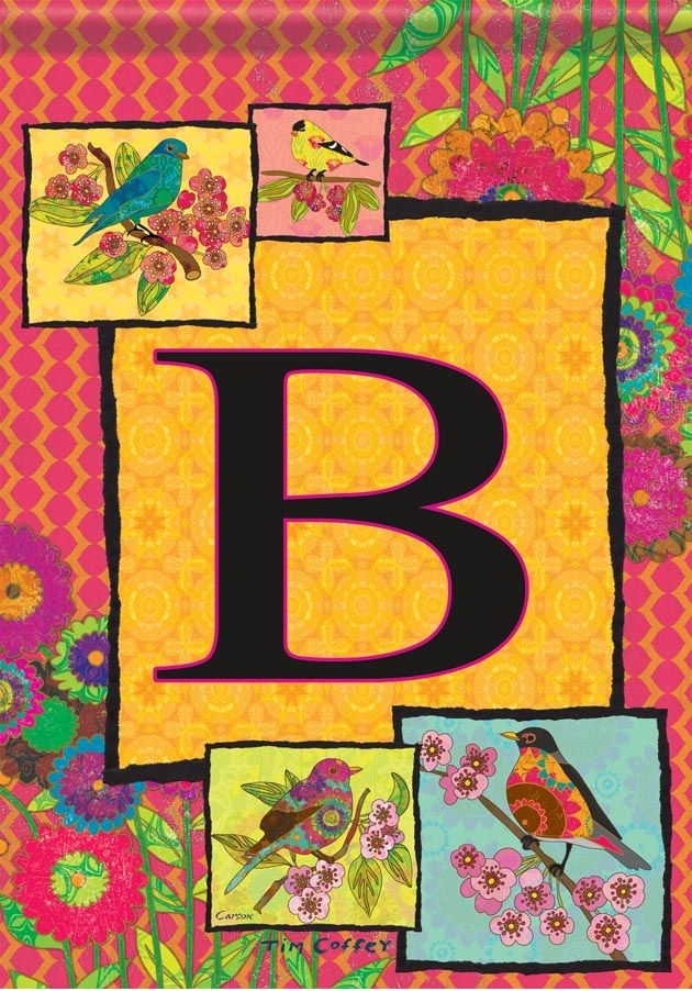 Ladybird Flag B - Monogram Garden Flag
