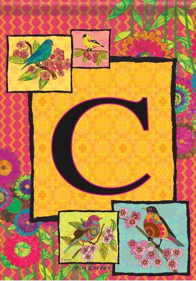 Ladybird Flag C - Monogram Garden Flag