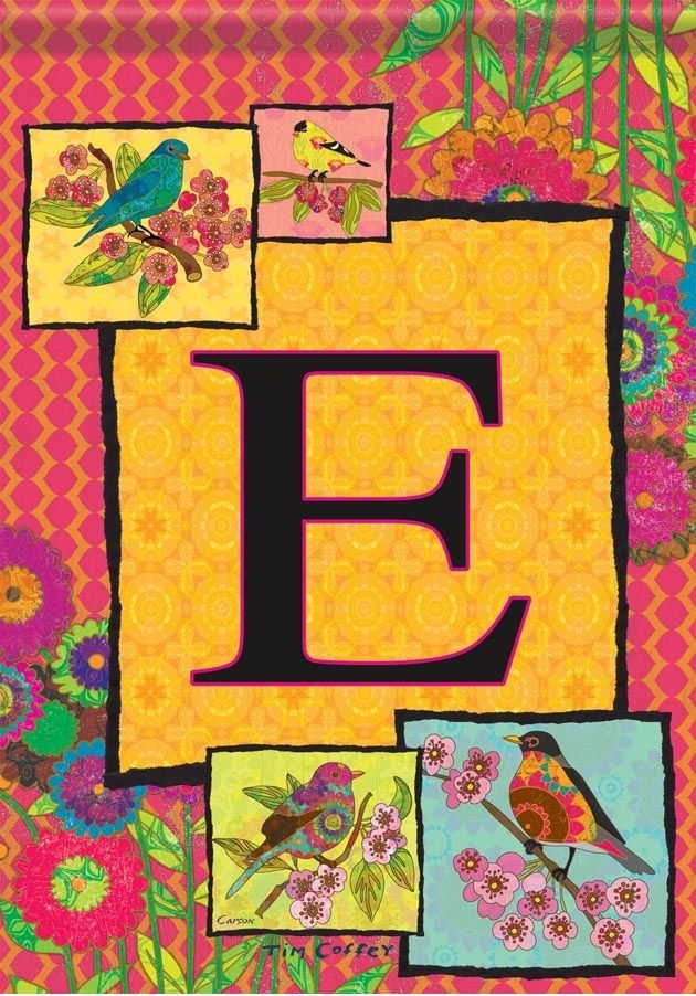 Ladybird Flag E - Monogram Garden Flag
