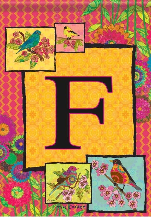 Ladybird Flag F - Monogram Garden Flag