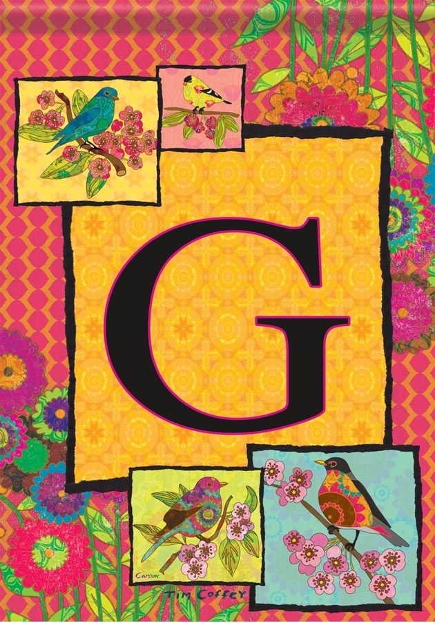 Ladybird Flag G - Monogram Garden Flag