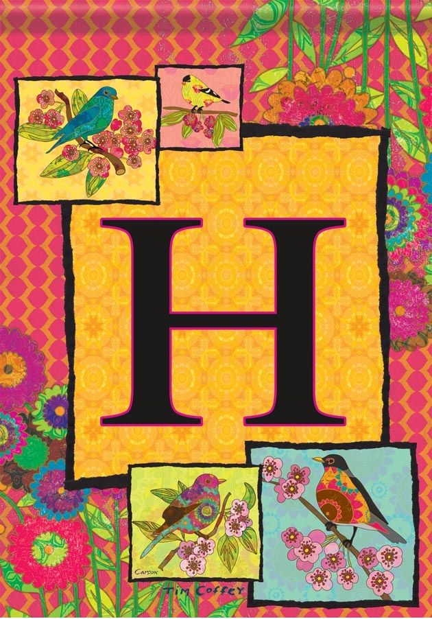 Ladybird Flag H - Monogram Garden Flag