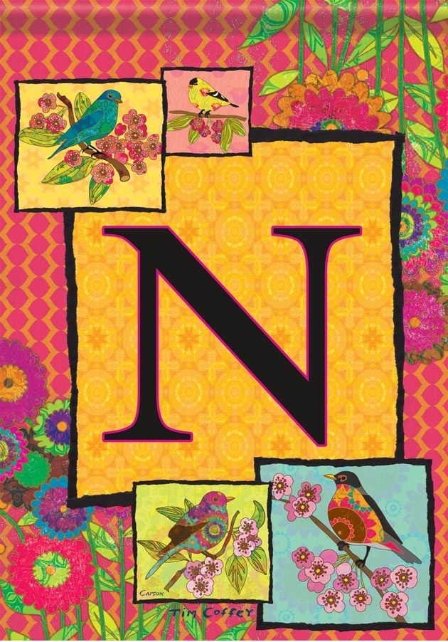 Ladybird Flag N - Monogram Garden Flag