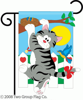 Climbing Cat Garden Flag