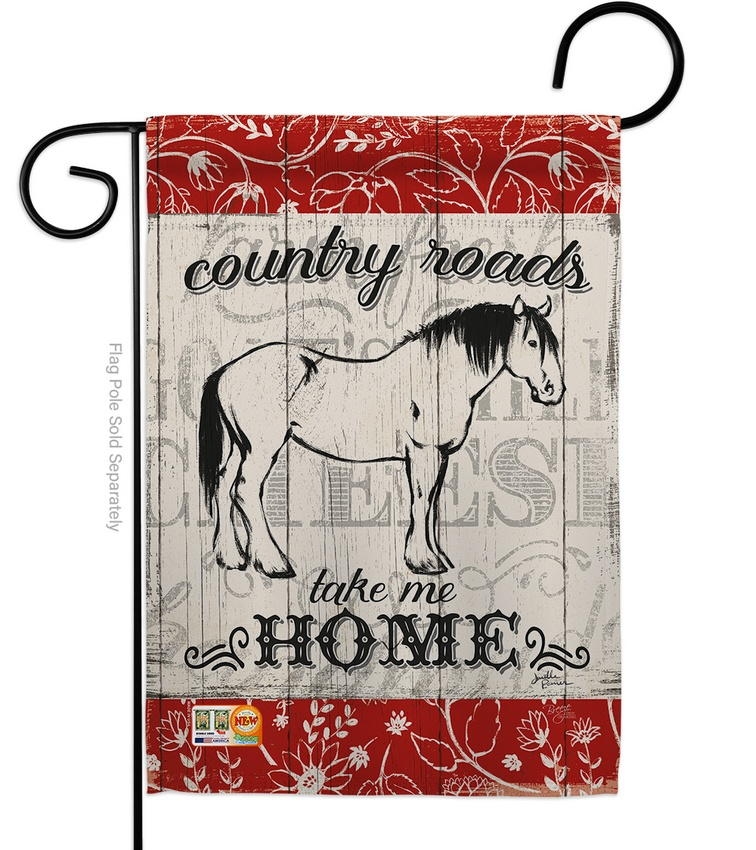 Country Roads Horse Garden Flag