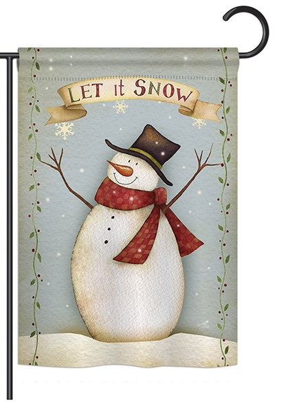 Let It Snow Happy Snowman Garden Flag