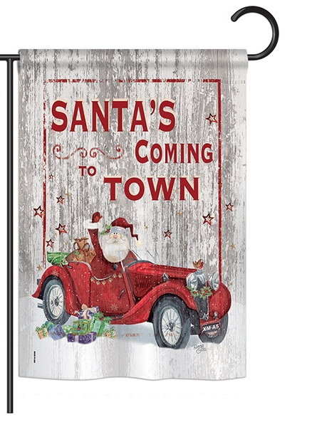 Santa's Coming to Town Garden Flag