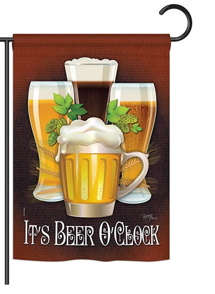 It's Beer O'Clock Garden Flag