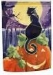 Cat on Pumpkin House Flag - 1 left