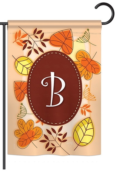Autumn B Monogram Garden Flag
