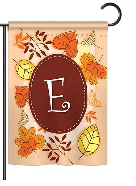 Autumn E Monogram Garden Flag