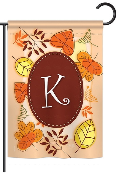 Autumn K Monogram Garden Flag