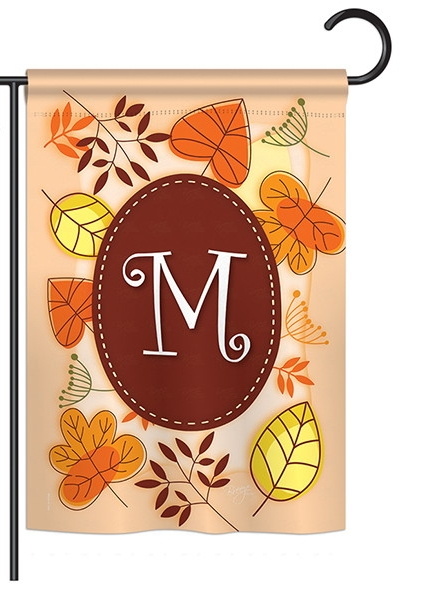 Autumn M Monogram Garden Flag